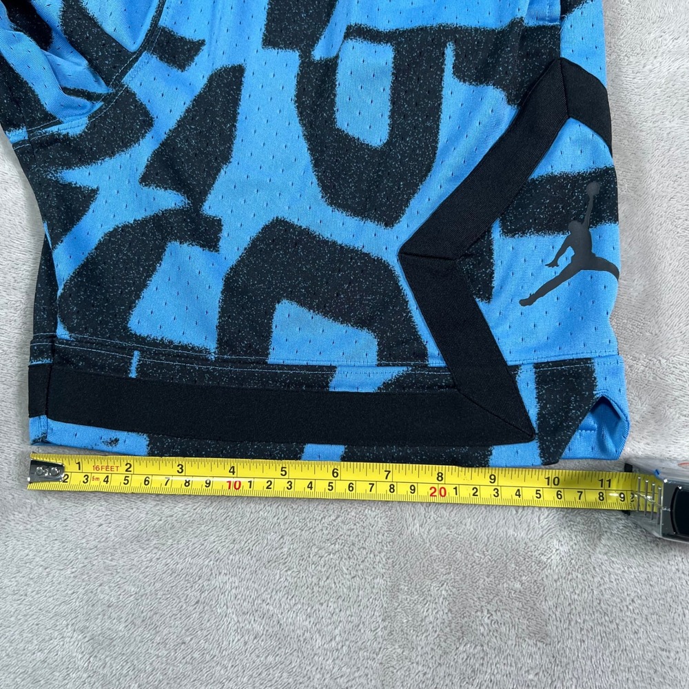 Jordan Basketball Shorts Youth Size Medium Blue Black Dri-FIT Graphic Mesh Gym - Picture 8 of 9
